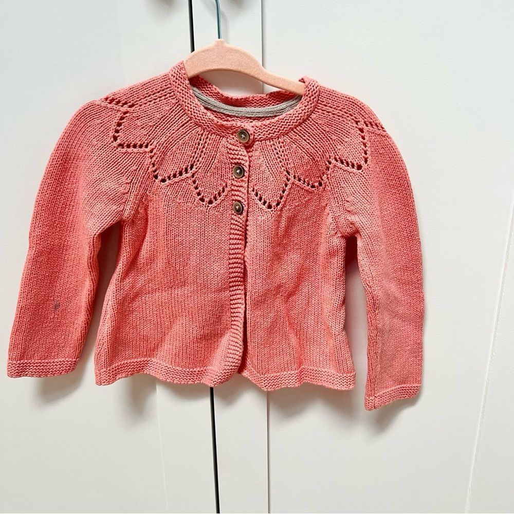 Baby Boden Coral Pink Knit Cardigan